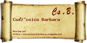 Csócsics Barbara névjegykártya