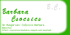 barbara csocsics business card