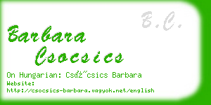 barbara csocsics business card